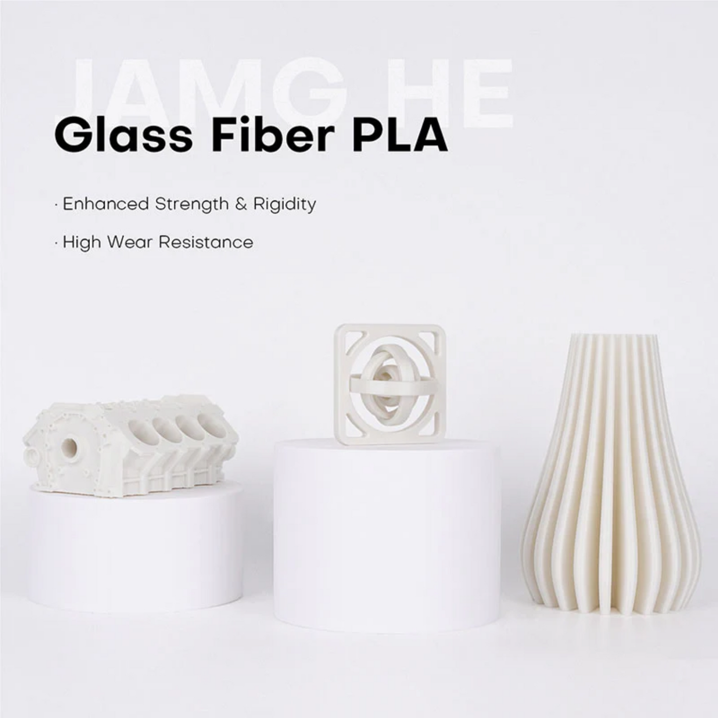 JAMG HE Glass Fiber PLA 1.75MM Filament 1KG - Natural