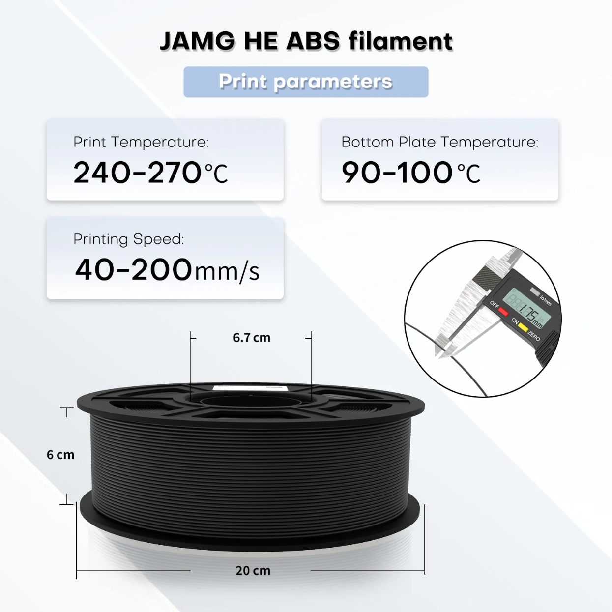 JAMG HE ABS 1.75MM Filament 1KG