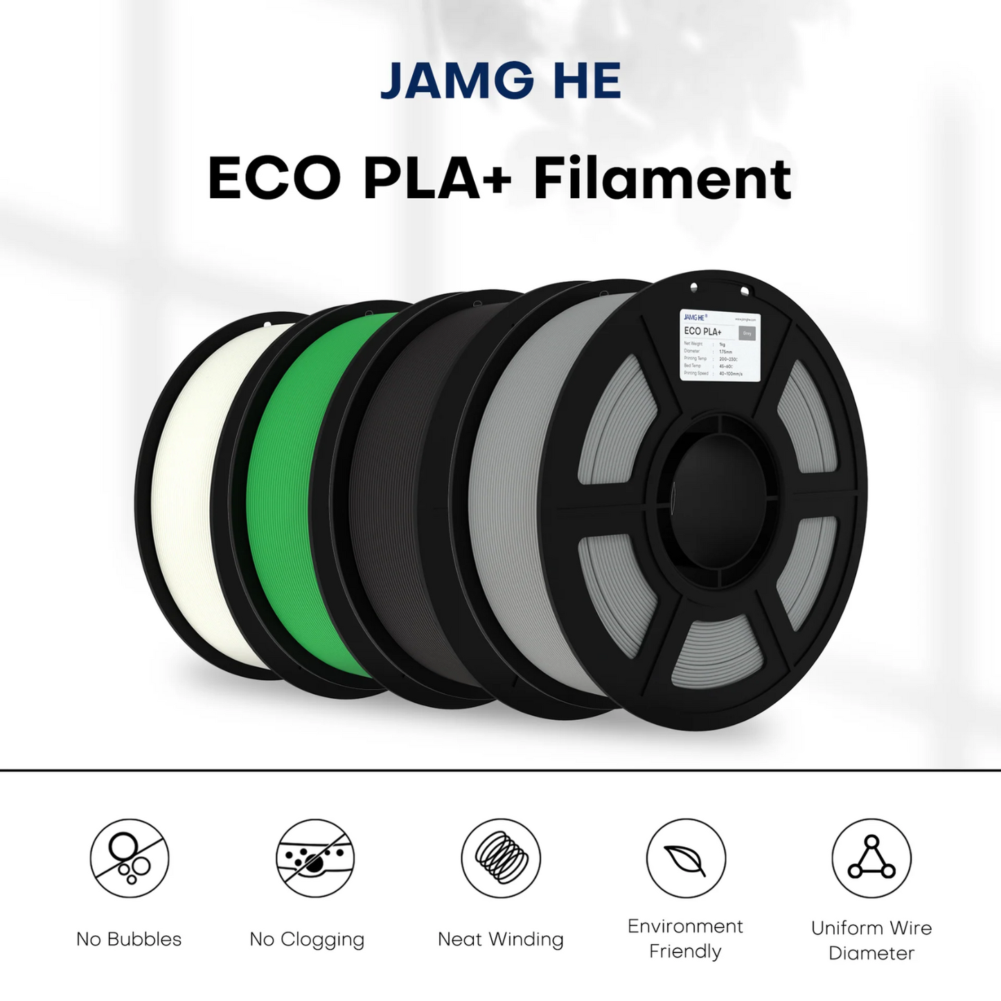 JAMG HE ECO PLA+ 1.75MM Filament 1KG