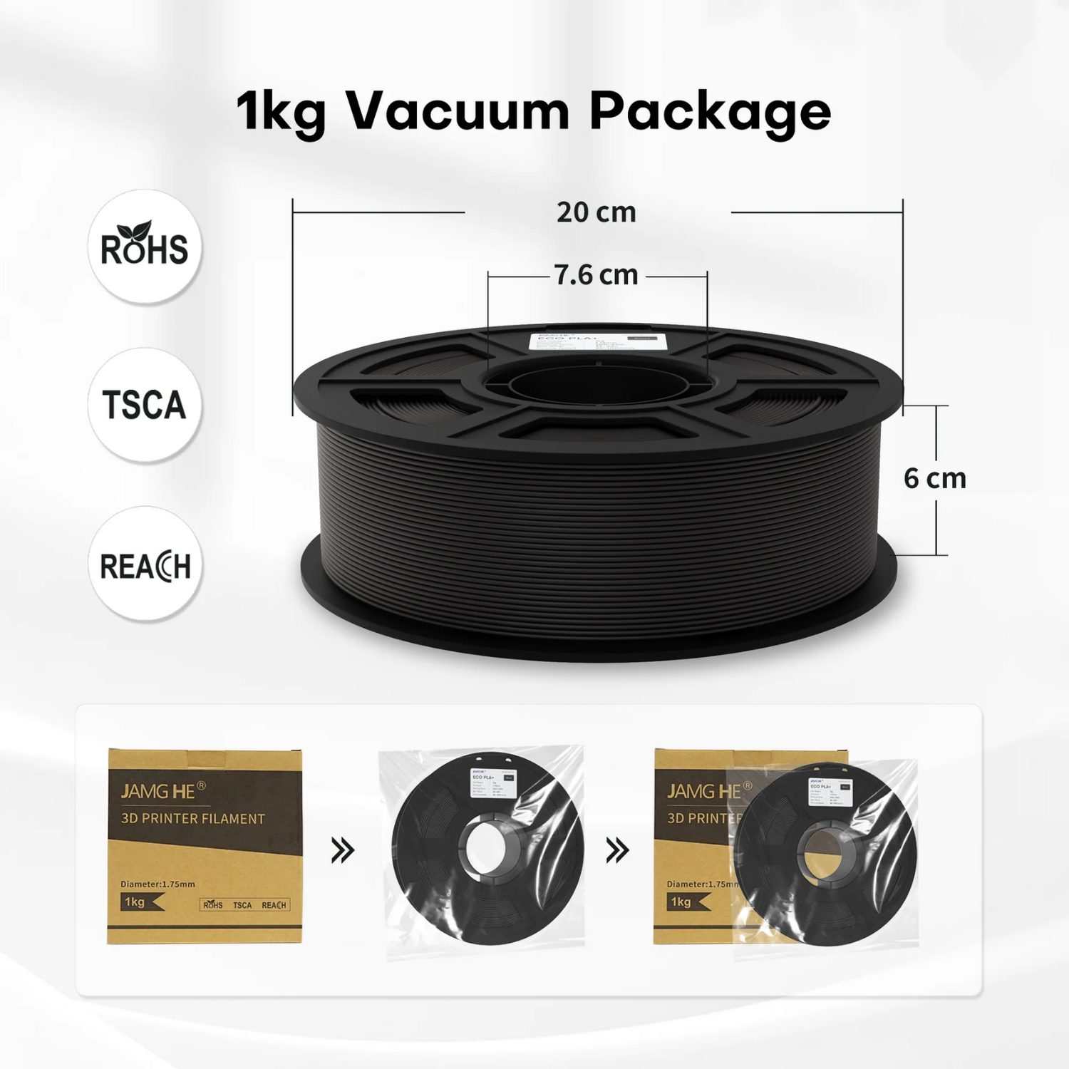 JAMG HE Eco PLA+ 1.75MM Filament 1KG