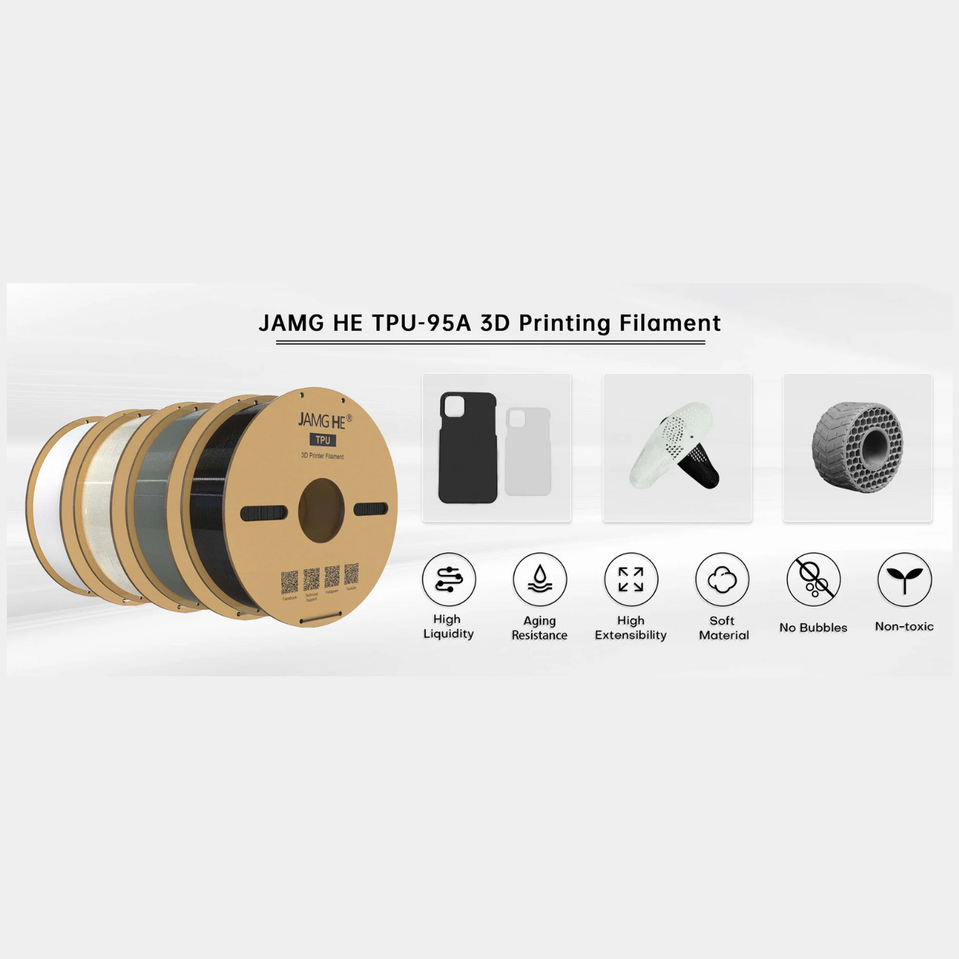 JAMG HE TPU 1.75MM Filament 1KG
