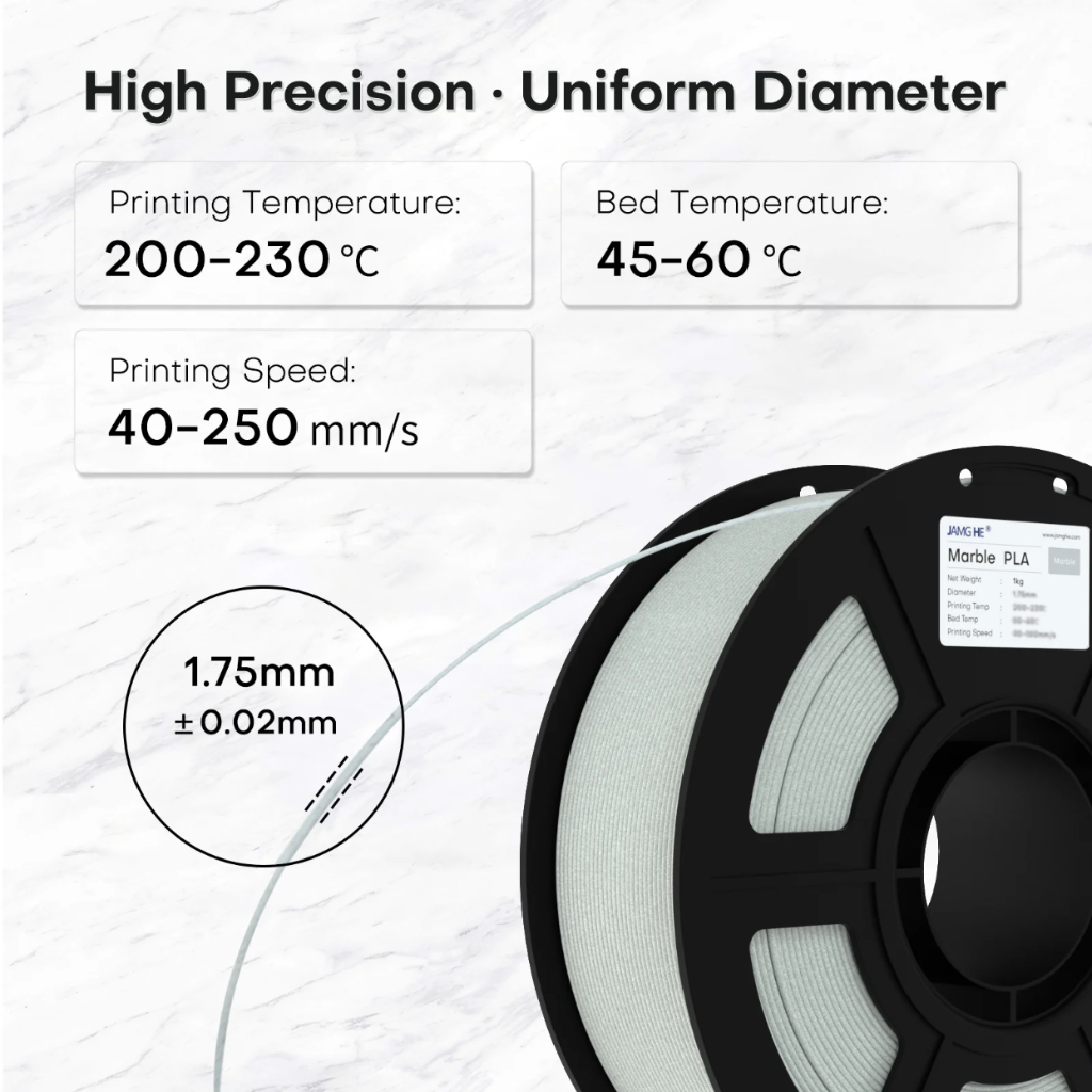 JAMG HE Marble PLA+ 1.75MM Filament 1KG