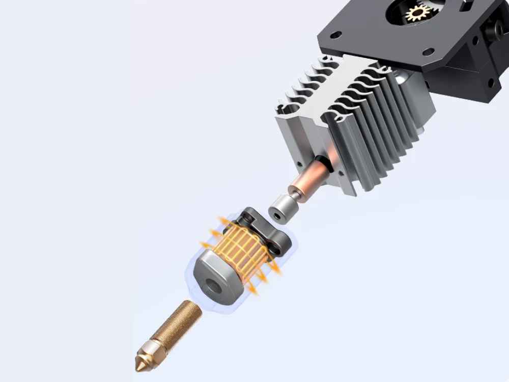 60W Ceramic Heater Hotend - Fully melts filament on the fly, with a copper nozzle rated to 300°C