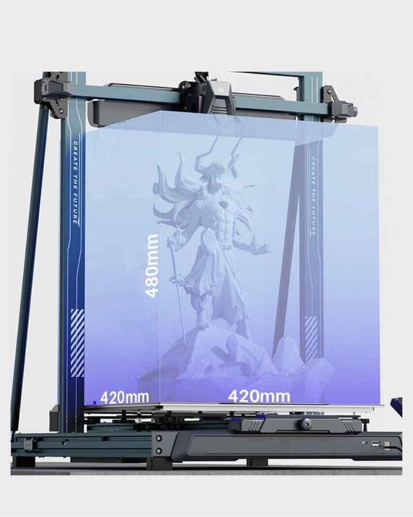 420×420×480mm Build Volume - Print large single models or batch dozens of smaller parts at once