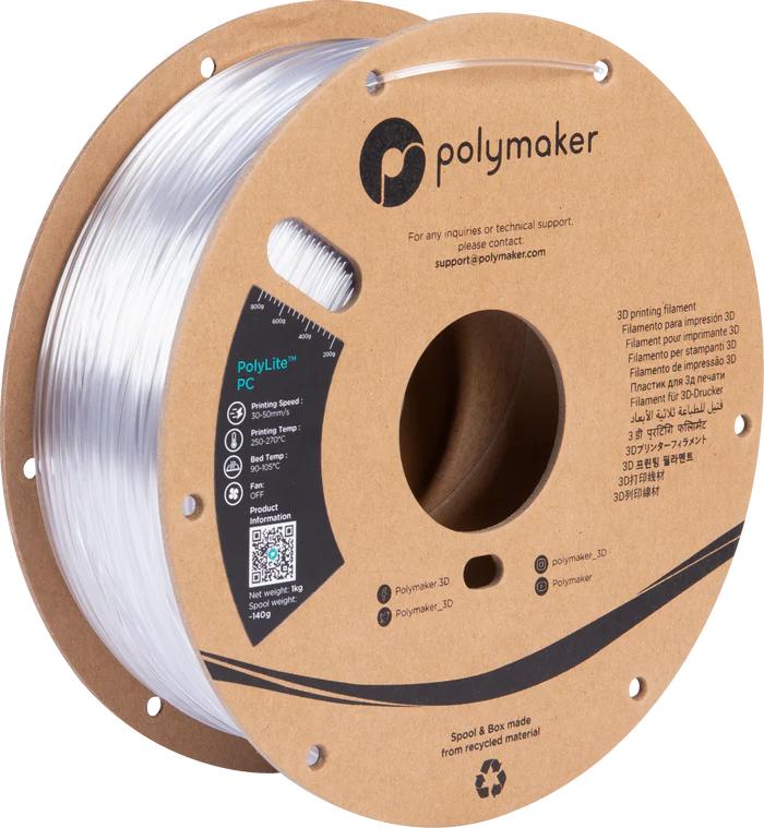 Polymaker Polylite PC 1.75MM Filament 1KG - Transparent