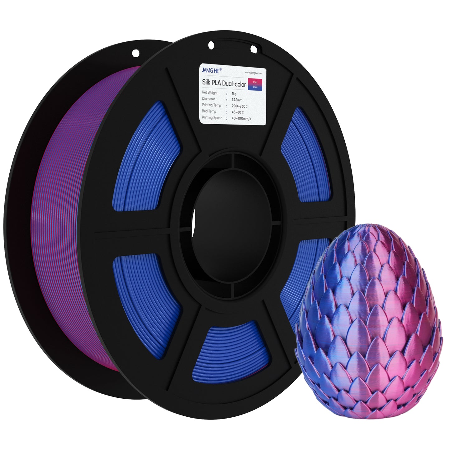 JAMG HE Silk 1.75MM Filament 1KG - Dual Colour