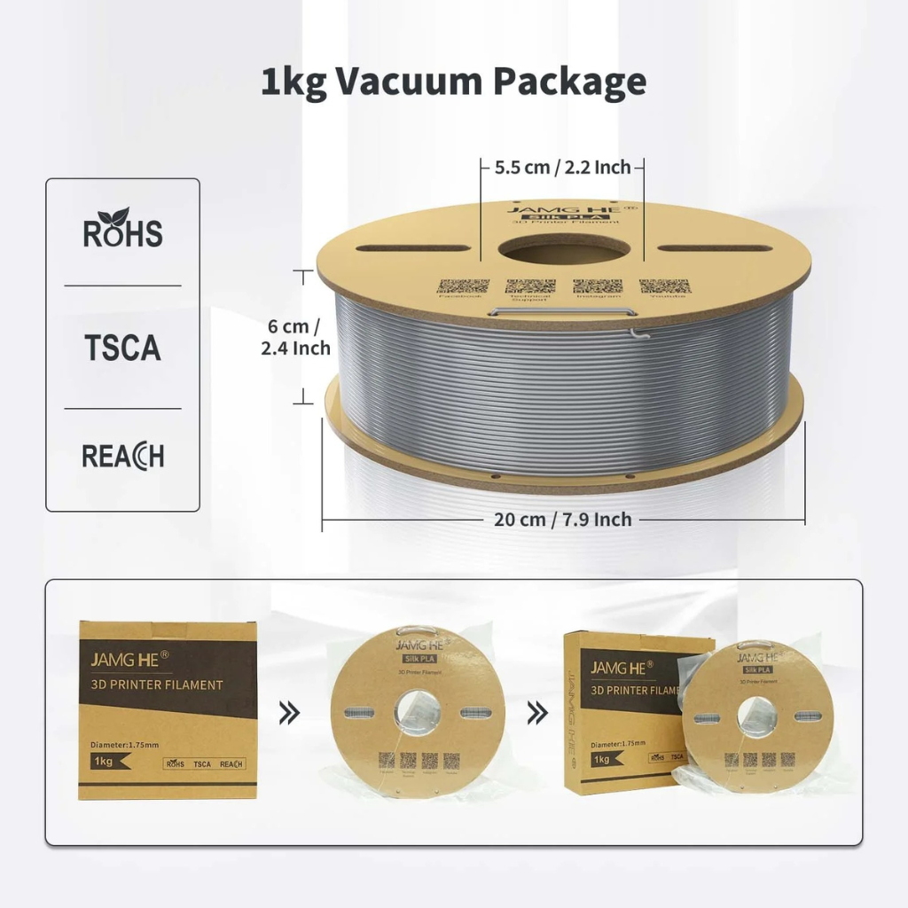 JAMG HE PLA Silk 1.75MM Filament 1KG
