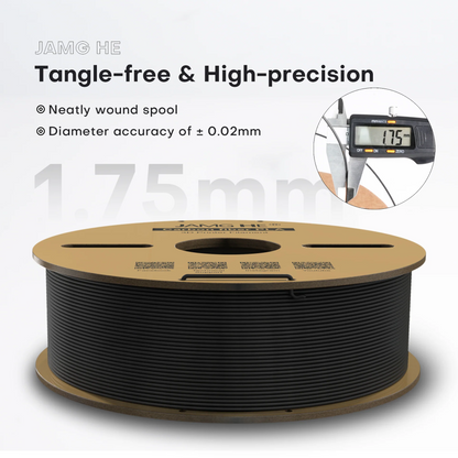 JAMG HE Carbon Fiber PLA  1.75MM Filament 1KG - Black