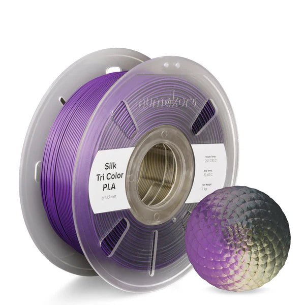 Numakers PLA Tri -Color Silk Filament 1.75 mm 1 KG